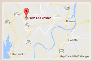 Map to Faith Life Church Branson